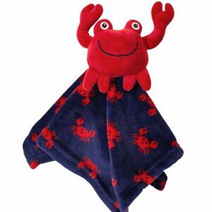 2021 Hudson Baby HB Plush Red Crab Baby Lovey Security Blanket 14"